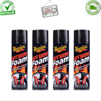 #ad 4 Pack Meguiar#x27;s Hot Shine Tire Foam G13919 19 oz Aerosol Easy Spray Foam $21.99