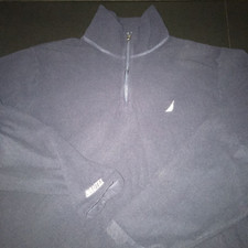 Nautica Men's Long Sleeve 1/4 Zip Pullover Fleece Sweater - Navy Blue - Size M