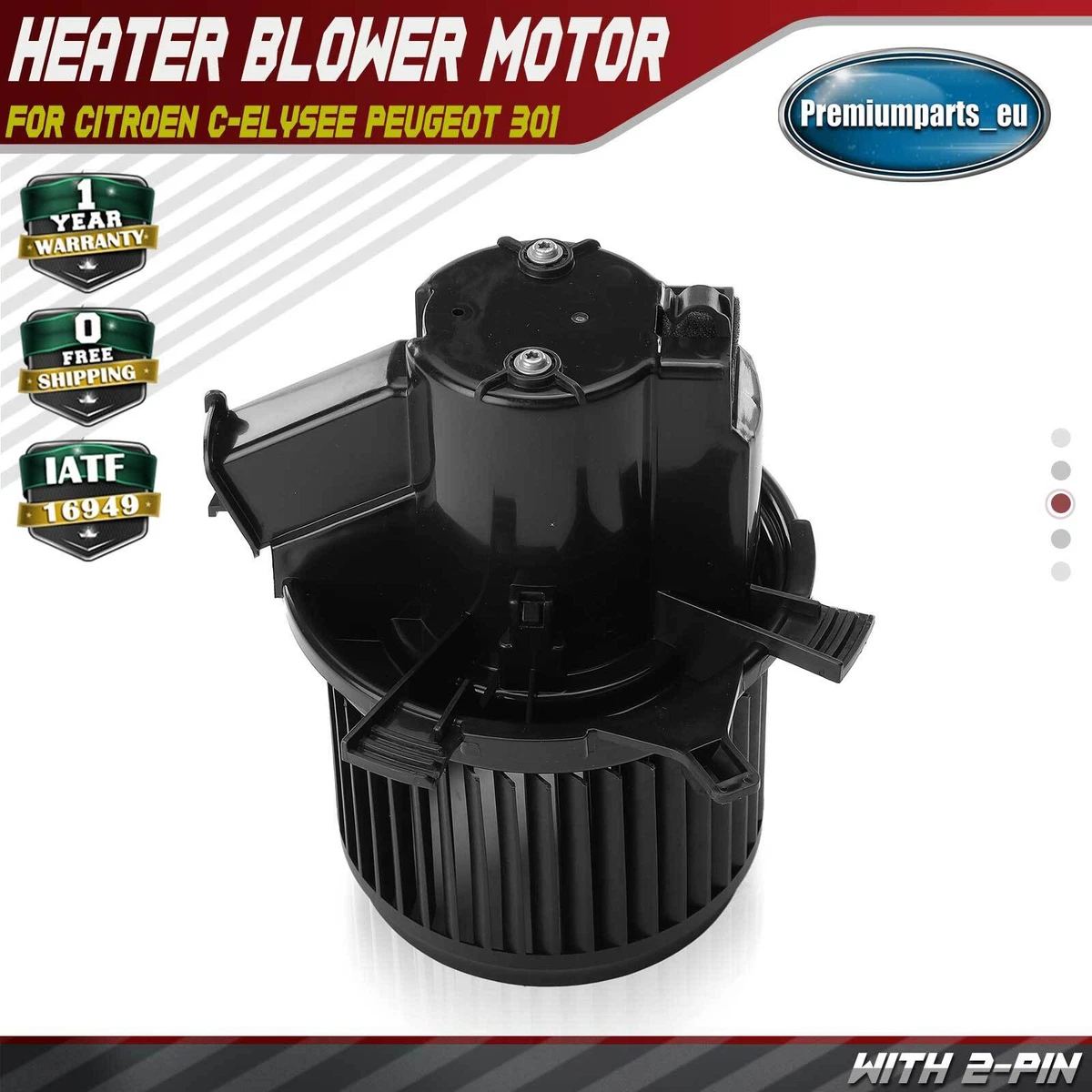 Heater Blower Motor Fan for Citroen C-Elysee Peugeot 301 1.2 1.5  