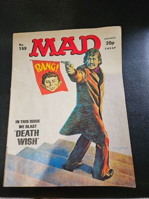 Mad Magazine #159 UK Edition Comic Book feat. Charles Bronson's Death Wish