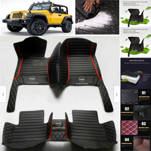 For JEEP Wrangler Car Floor Mats All Weather Carpet Custom Floor Liner Auto Mats - Imagen 9 de 35