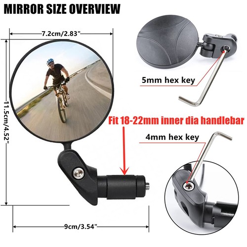1 Paar Fahrradspiegel E-Bike Rückspiegel Spiegel Fahrrad rechts links MTB City - Bild 5 von 7