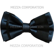 New Vesuvio Napoli men's pre-tied Bow tie stripes wedding formal prom Navy Blue