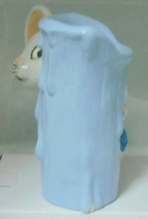 Jarrón-5 1/4" Peek-a-Boo Mouse Vela Azul Claro De Colección Bebé Guardería Foto 2 de 4