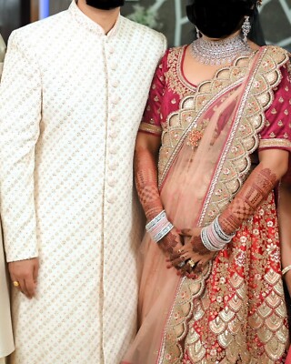 Men's Kurta Pajama Shervani Set Indian Party Wear Traditional