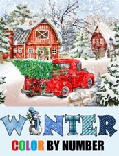 Image of Winter Color By Number Adult Coloring Book Large Print Color By Numbers of Wi...