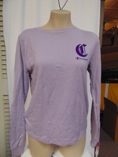 Champion Shirt Womens Size Small purple Logo Long Sleeve New