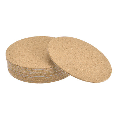 90mm(3.54'') Round Coasters 2mm Thick Cork Cup Mat Self-Adhesive Pad 12pcs