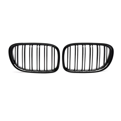 For BMW F01 F02 2009-2015 2Pcs Gloss/Matte Black Dual Slat Front Bumper Grilles - Picture 3 of 17