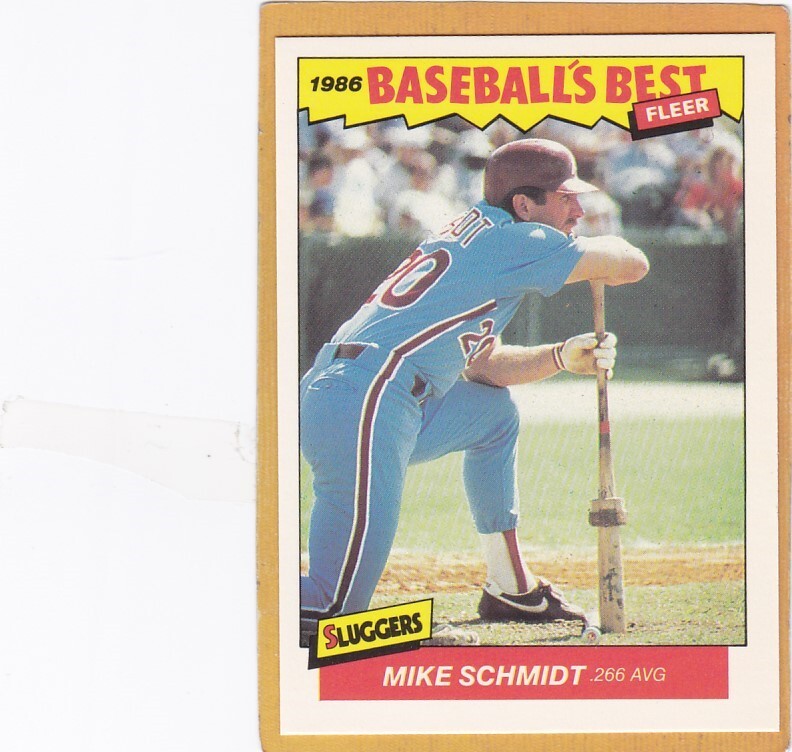 1986 FLEER BASEBALL'S BEST SLUGGERS VS PITCHERS MIKE SCHMIDT #33 NMMT *INV