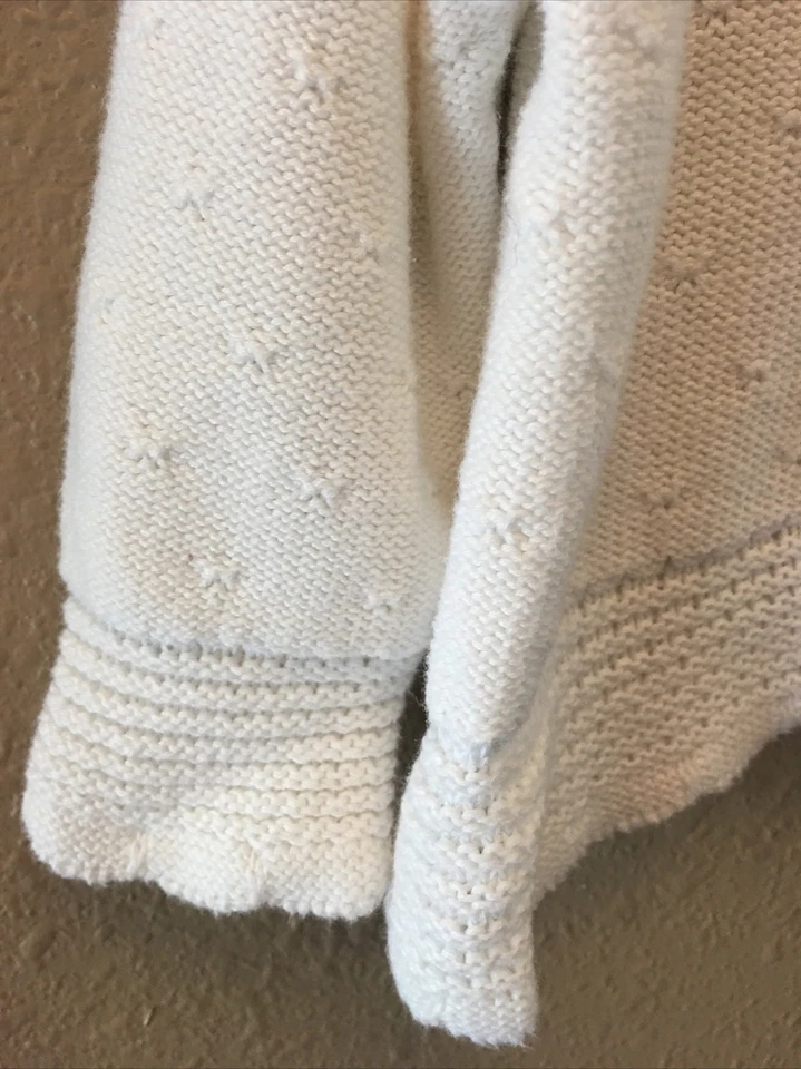 女宝宝白色开衫毛衣纽扣 12 码 Mos — 第 3/4 张图片