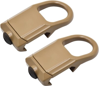 Rail Mount Sling Adapter Tan 2-Pack Low Profile Attachment for Picatinny Weaver