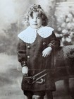 Antique RPPC Child standing fashion dress real photo postcard portrait — photo 2