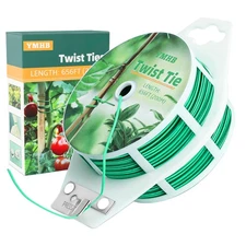 YMHB Twist Ties, 656Feet (200m) Green Garden Plant Ties with Cutter, Green Twist