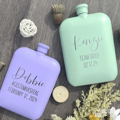 Custom Women Flask  Personalized Bridesmaid Pocket Flask  Laser Engraved Flask