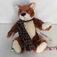 Boyds Bears Reggie Foxworthy Fox Plush Plaid Scarf Jointed NWT