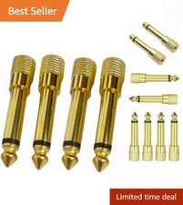 Versatile 1/4 Inch to 1/8 Inch Mono Audio Adapter Set - 4 Gold Connectors