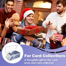 Trading Card Storage Box with 2 Dividers,Toploads Storage Box Plastic Basebal...