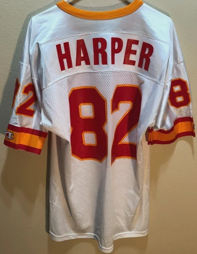 Alvin Harper #82 T.B. Buccaneers NFL Vintage 90s Champion Men White Jersey 44