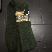 NOS Vtg 70s KMart Turbo Hi Bulk Crew Socks Brown Orlon Nylon Blend