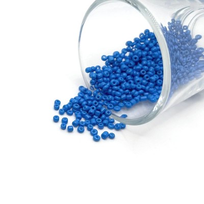Bright Blue 12/0 Baking Paint Glass Seed - US Seller