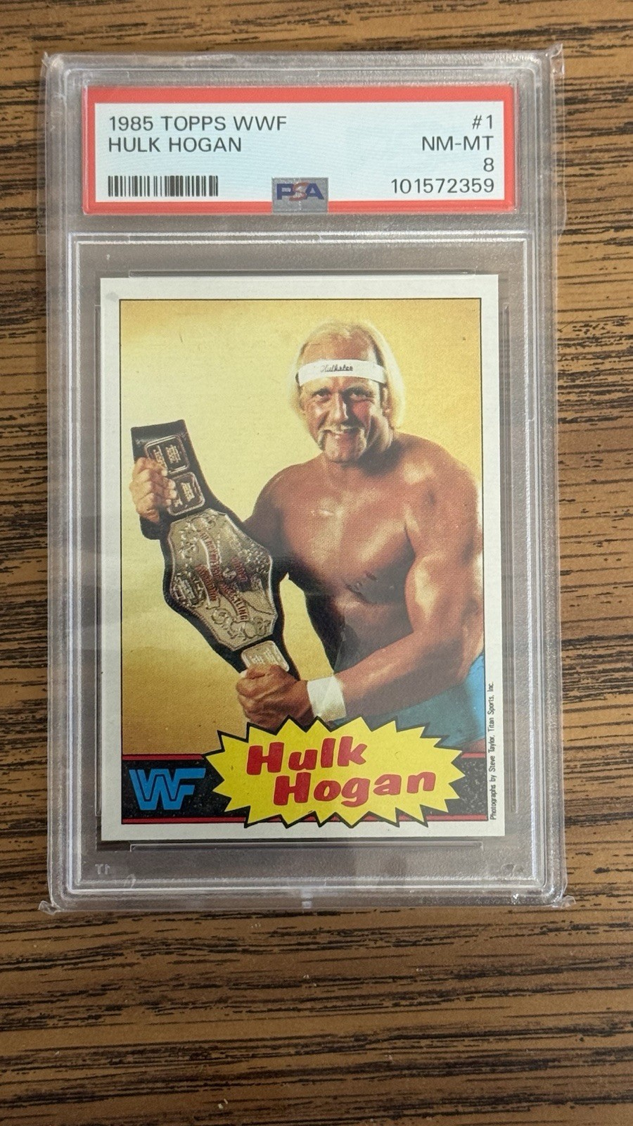 1985 Topps WWF Wrestling Hulk Hogan #1 PSA 8 RC WCW WWE NWO RARE YELLOW