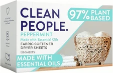 The Clean People Fabric Softener Sheets – 120 Pack – Peppermint Scent