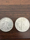 1945 & 1946 Walking Liberty Silver Half Dollar lot of 2 coins