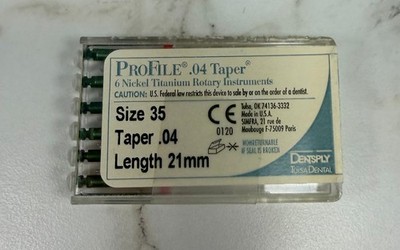 Dentsply Tulsa ProFile NiTi Rotary Instruments - .04 Taper - Size 35 - 6 Units