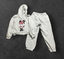 Disney Mickey Mouse Women's Light Gray Fleece Zip Hoodie W/ matching Pants Sz XS