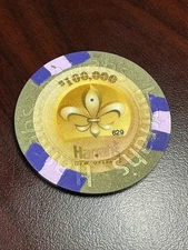 Harrah's New Orleans $100,000 $100k Casino Poker Chip Louisiana house mold 48mm
