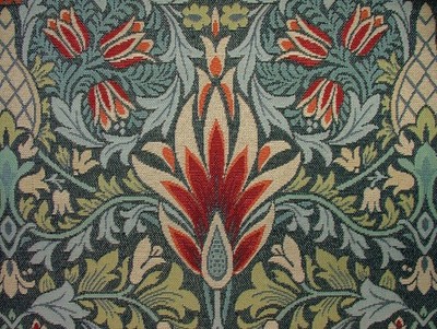 William Morris Tapestry Fabric Snakeshead Blue Curtain Upholstery 15 Metres