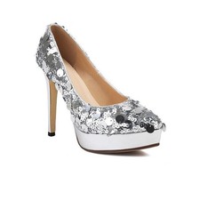 Women's High Heels Sequins Decor Shoes Dress Wedding Party Prom Platform Pumps
