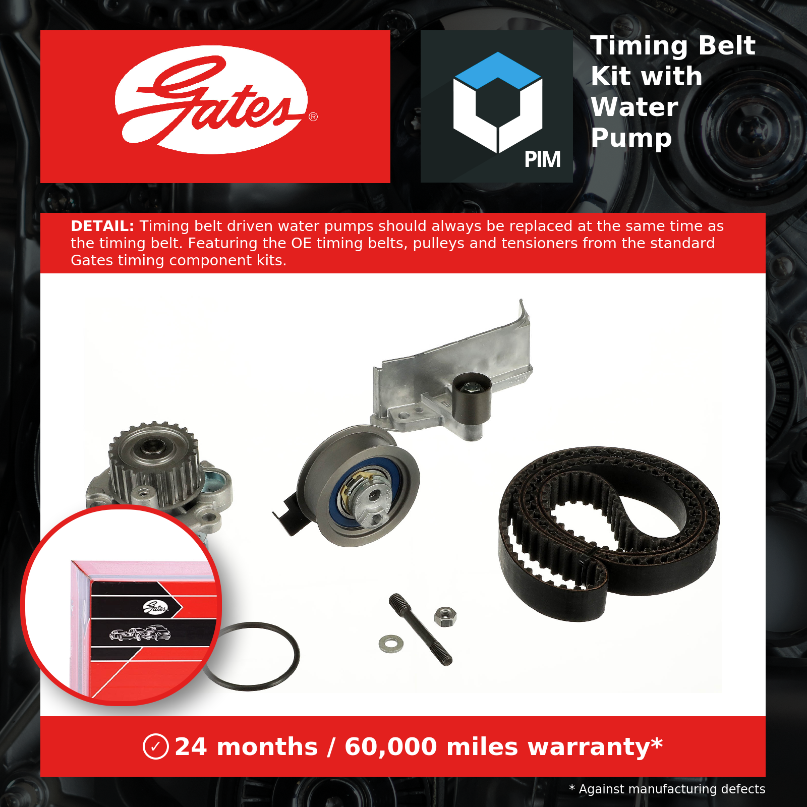 For Audi - A6 C5 1.8 1997-2005 Timing Belt Kit & Water Pump KP85491XS-1 Gates - Image 2
