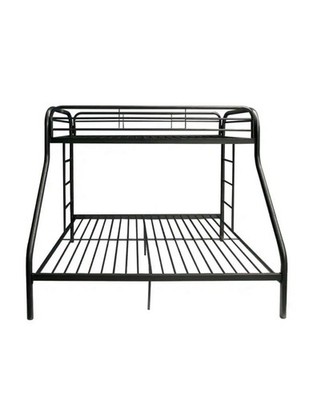 Metal Bunk Beds Frame Twin Over Full Size Ladder Kid Teen Dorm Guest Bedroom