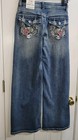NWT Telepatia Wide Leg Mid Rise Embroidered Skull Rose Denim Jeans 7/28 — photo 1
