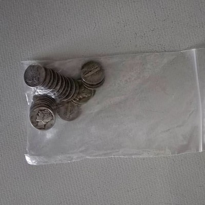 25 Silver Mercury Dimes - random dates