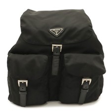 PRADA Prada triangle logo backpack Backpack daypack nylon leather NERO black