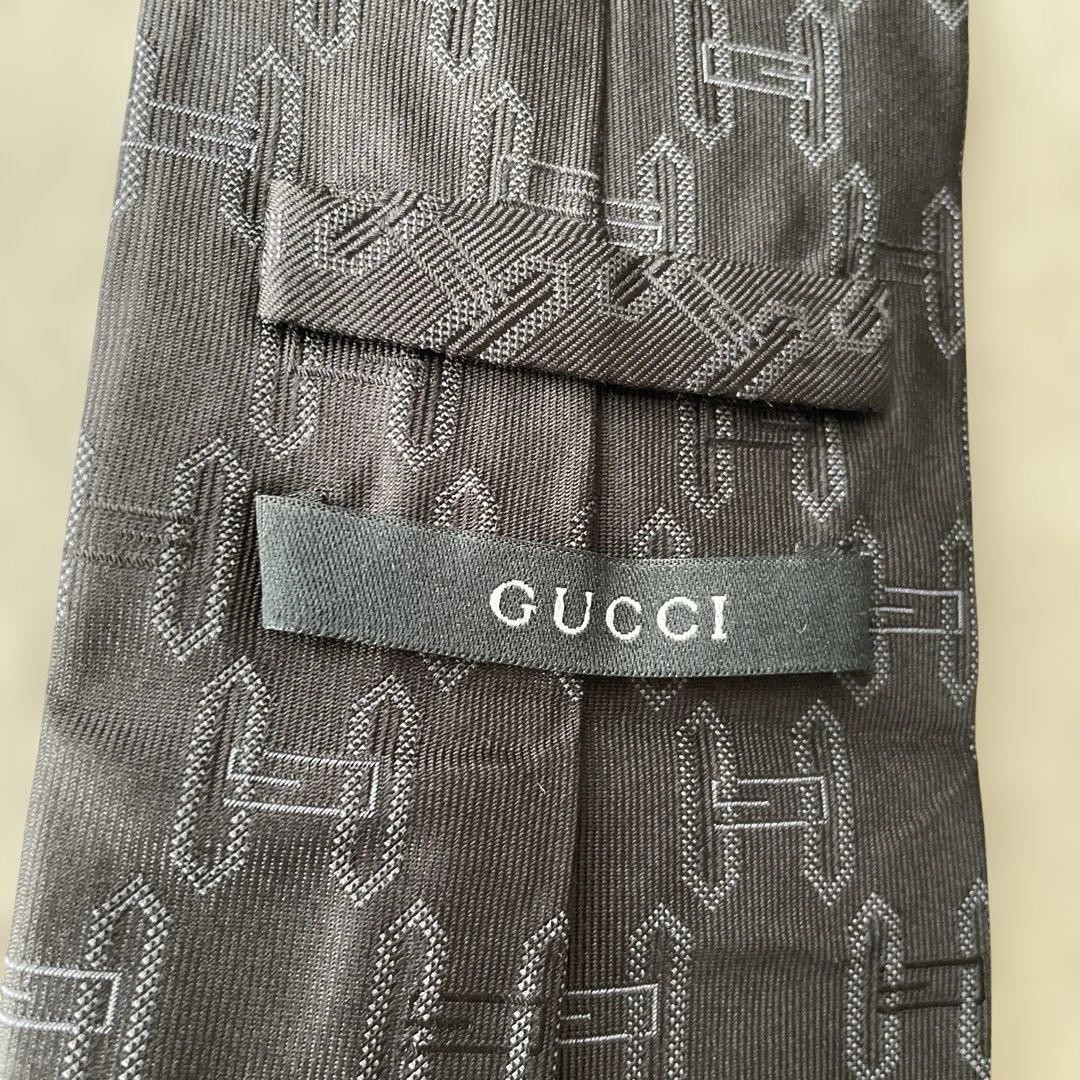 Authentic GUCCI Black G Pattern Silk Necktie Luxu… - image 5