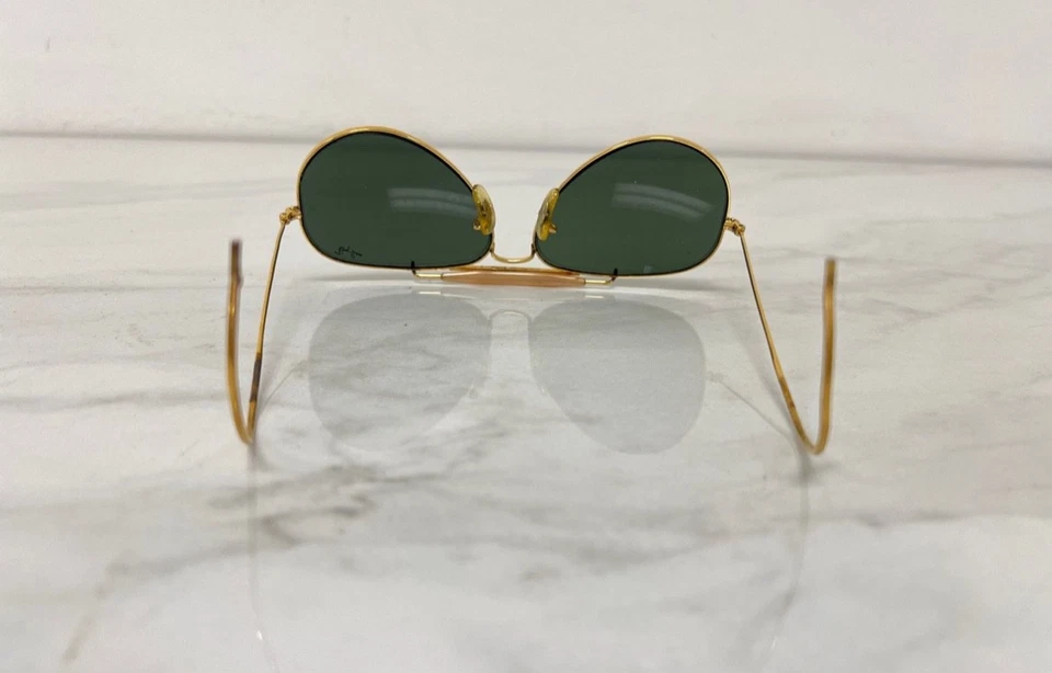 Gafas de sol Ray Ban Bausch&Lomb doradas aviador al aire libre años 70 de colección + estuche original Foto 4 de 4