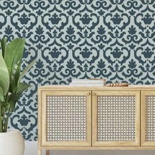 Luna Damask Allover Stencil - Pittura Aerografo Artigianale Parete Mylar Riutilizzabile