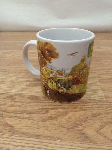 John Deere Tractor Nostalgic Gibson Coffee Tea Cup Mug Farm Plowing Scene - Picture 7 of 7