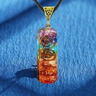 Orgonite Pendant Unisex Necklace Natural Stone 7 Chakra Healing Energy Reiki