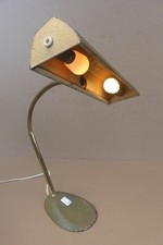 Ancienne lampe de bureau articulée flexible dorée vintage déco industrielle