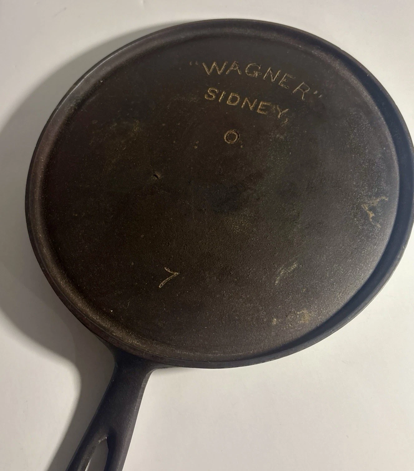 Rare Vintage Wagner Sidney O. No.7 Cast Iron Skillet Handled Griddle **Read