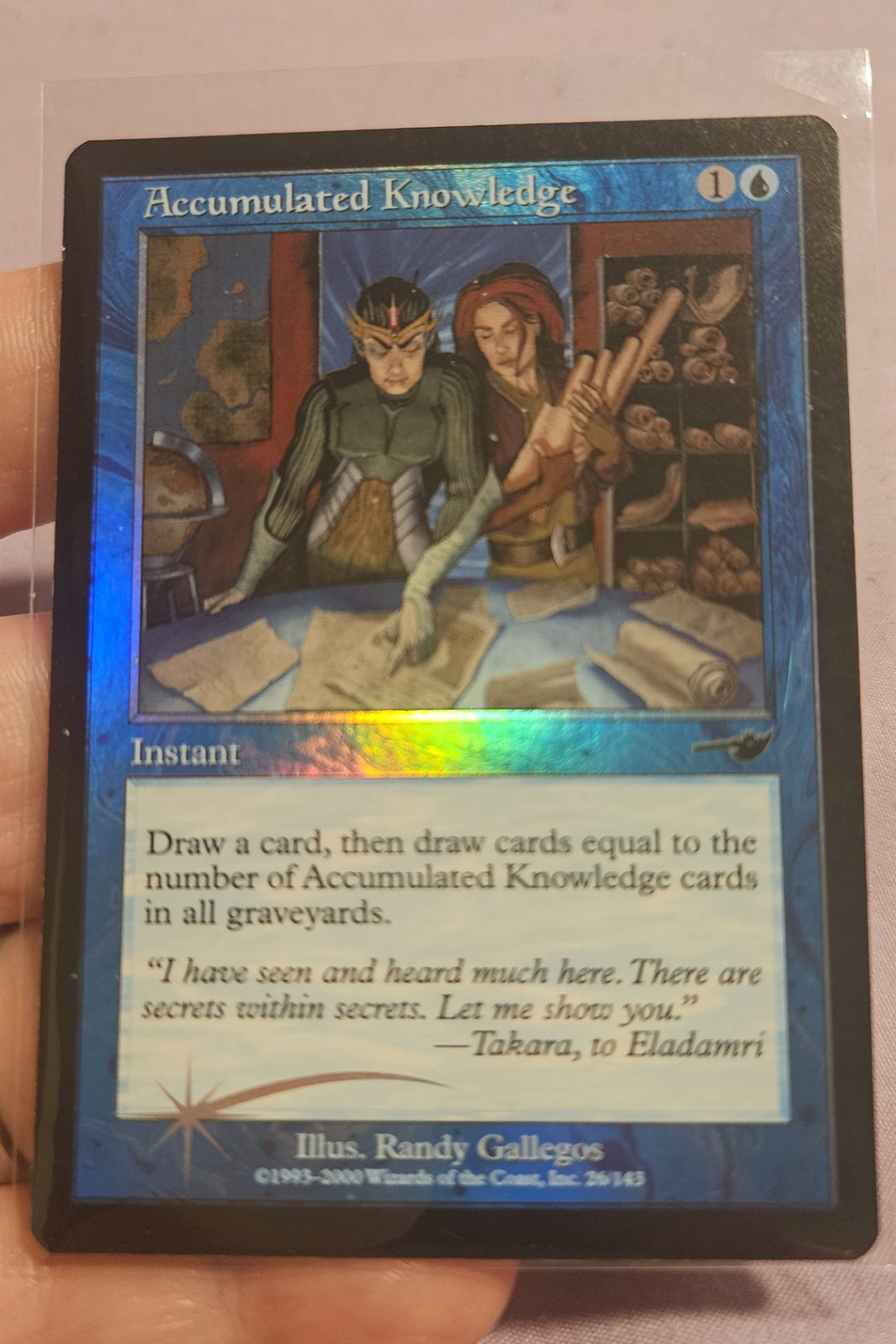 🔥 MTG - Accumulated Knowledge - FOIL Nemesis #26/143 - M/NM Pack Fresh 🔥