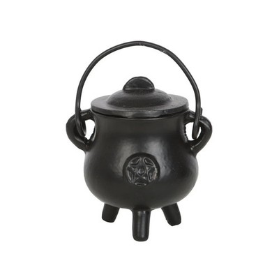 Pentagramm Gusseisen Kessel 10 cm - schwarzer Ritual Altartopf