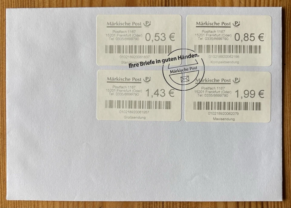 Privatpost Märkische Post FDC Ersttagsbrief Rollenmarken Alte Bundesländer #920 - Bild 1 von 1