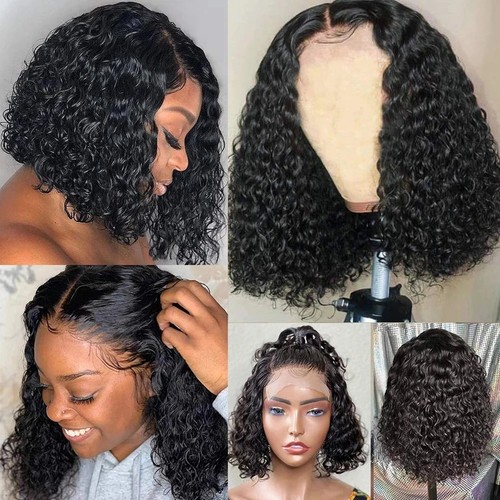 Afro Kinky Curly Short Bob Wig 13x4 Bob Wigs Human Hair Jerry Curly Lace Front - Picture 11 of 14