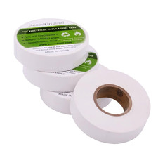 UL/CSA Electrical Tape White 0.7 Inch by 60 Feet 4 Pack Waterproof Flame Retarda